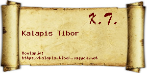 Kalapis Tibor névjegykártya